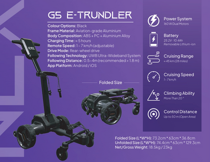NEXRIDE G5 Follow Me Electric Golf Caddy | Remote Control & Smart Follow